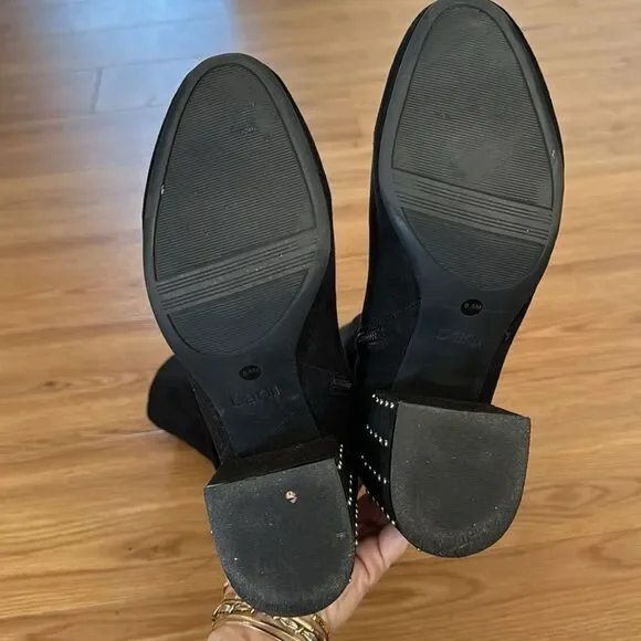 Black Suede Knee-High Boots - Picture 9 of 11